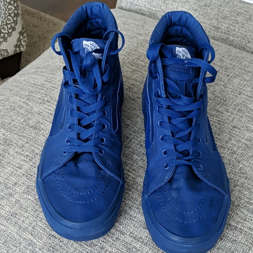 Blue Monochrome High top Vans
